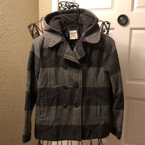 Old Navy Girls Black and Gray Pea Coat 14